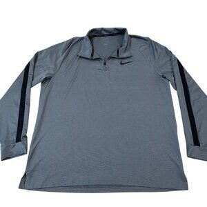 Nike Pro Men's 1/4 Zip Long Sleeve Pullover Athletic Top - Size Large Gray Dri-F